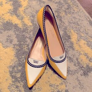 Kate Spade New York Taxi Gogo Patent Leather Pointed Embellished Flats 10.5